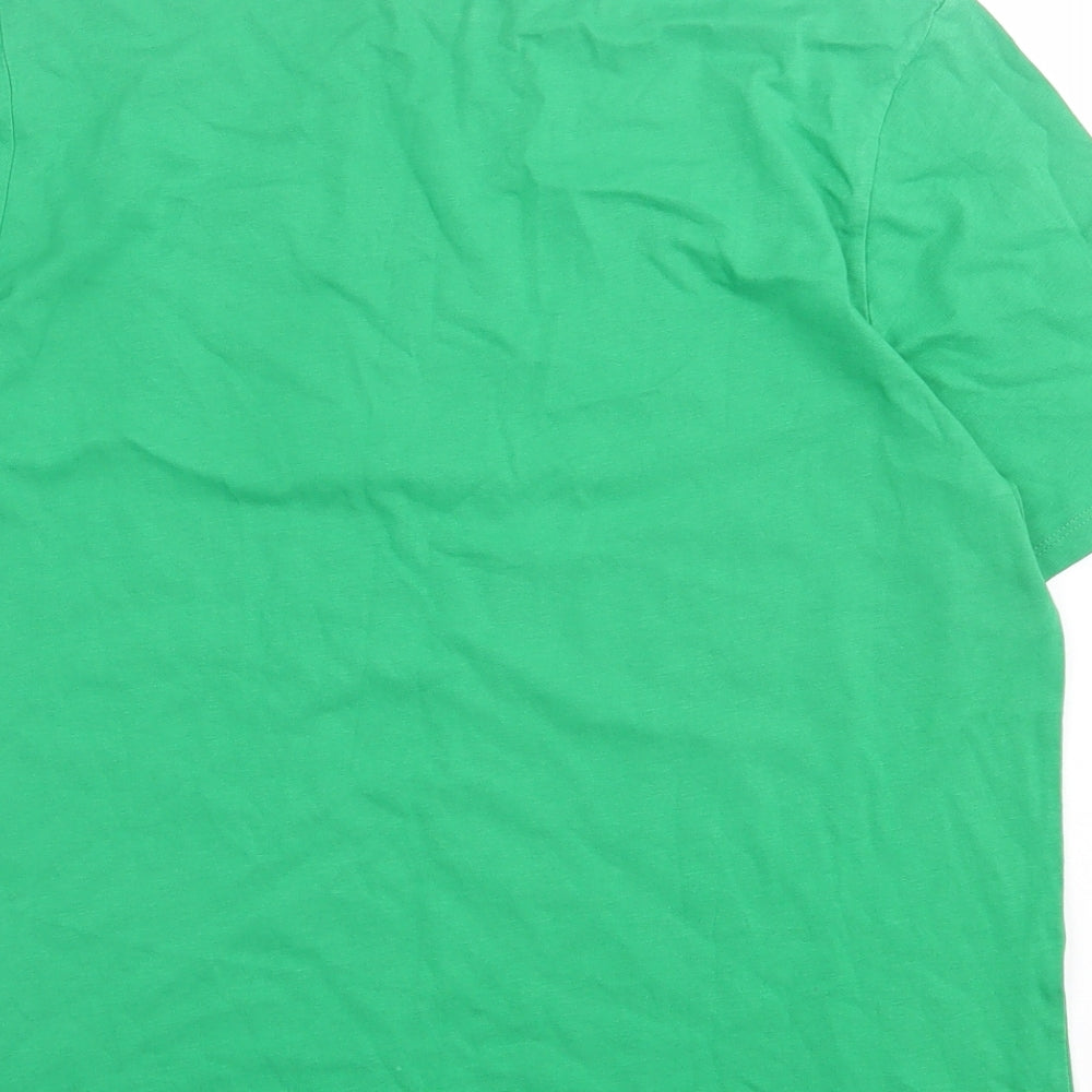 River Island Womens Green Cotton Basic T-Shirt Size 14 Crew Neck - Its all good