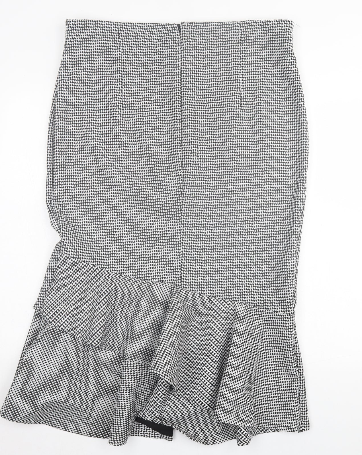 Marks and Spencer Womens White Herringbone Polyester A-Line Skirt Size 18 Zip