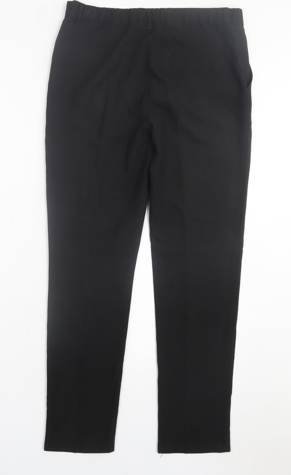 Marks and Spencer Boys Black Polyester Dress Pants Trousers Size 14-15 Years Regular Hook & Eye - School Wear
