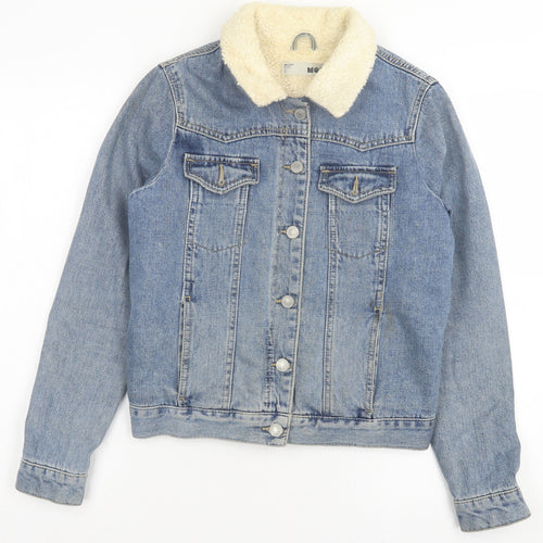 Topshop Womens Blue Jacket Size 6 Button