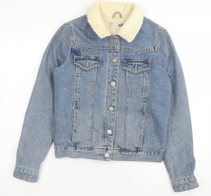 Topshop Womens Blue Jacket Size 6 Button