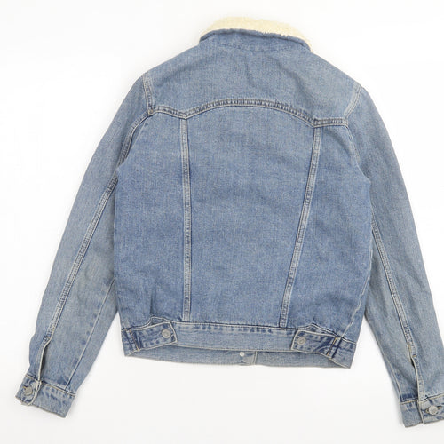 Topshop Womens Blue Jacket Size 6 Button