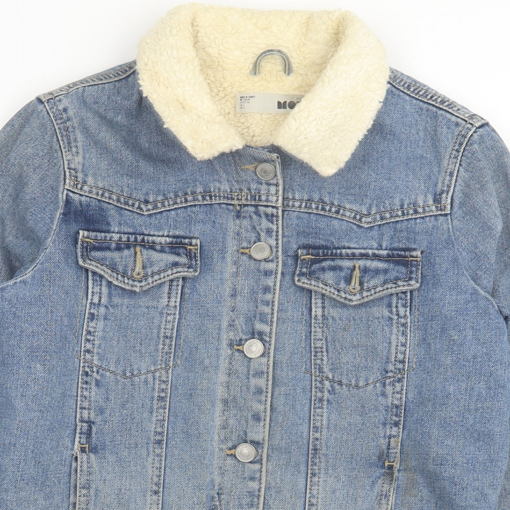 Topshop Womens Blue Jacket Size 6 Button