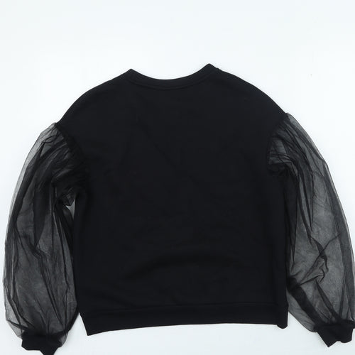 H&M Womens Black Cotton Pullover Sweatshirt Size S