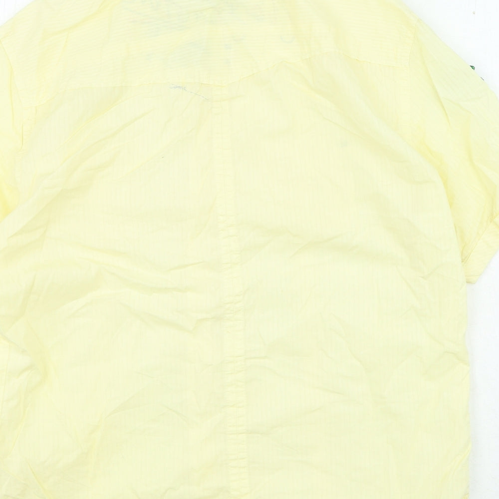 River Island Mens Yellow Cotton Polo Size L Collared