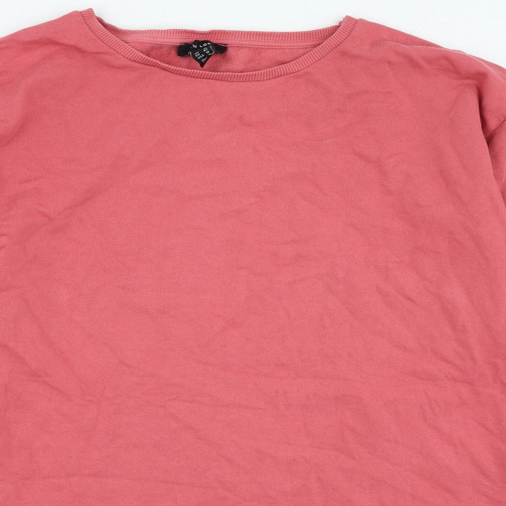 New Look Womens Pink Cotton Fit & Flare Size 14 Round Neck