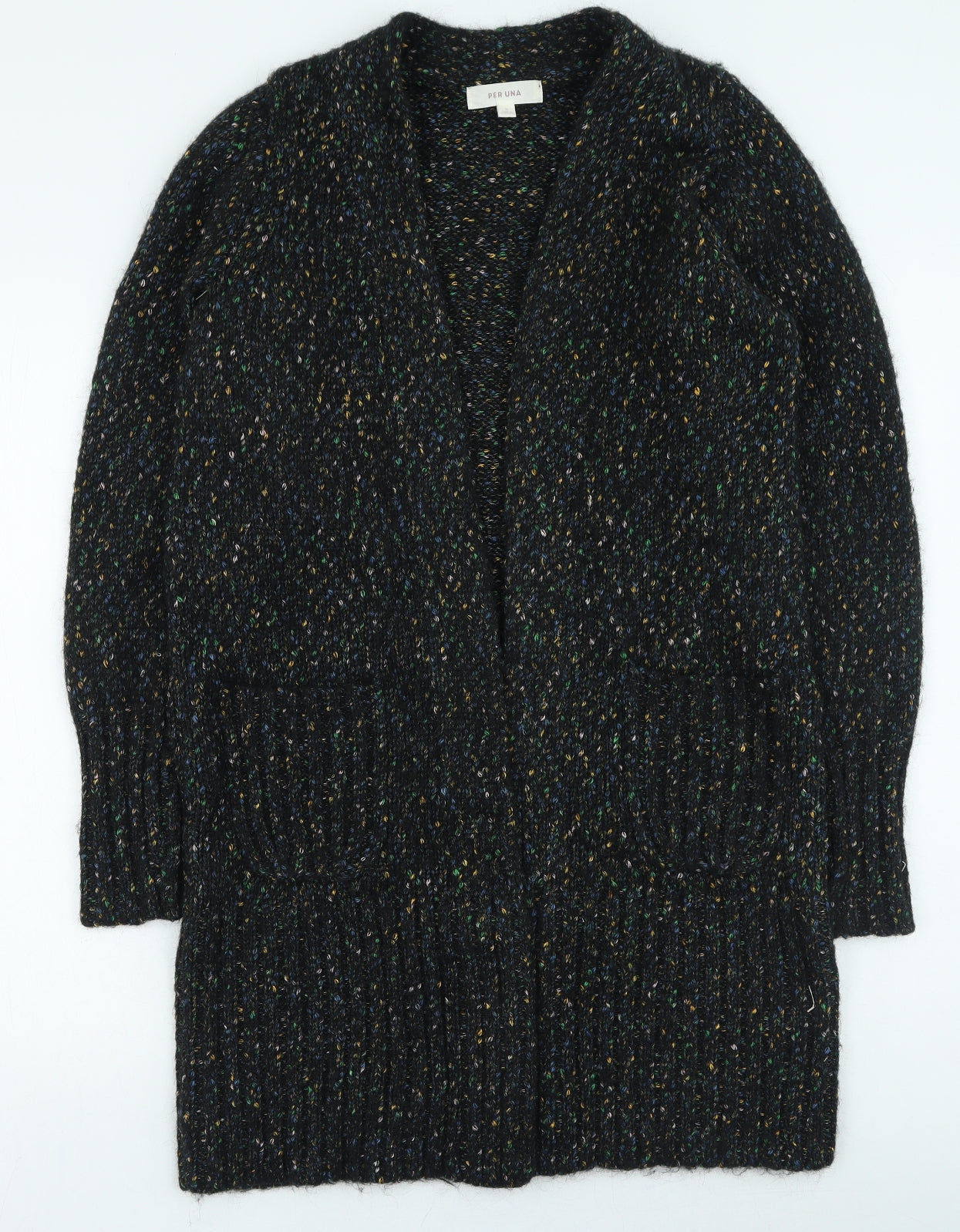 Marks and Spencer Womens Black V-Neck Acrylic Cardigan Jumper Size S
