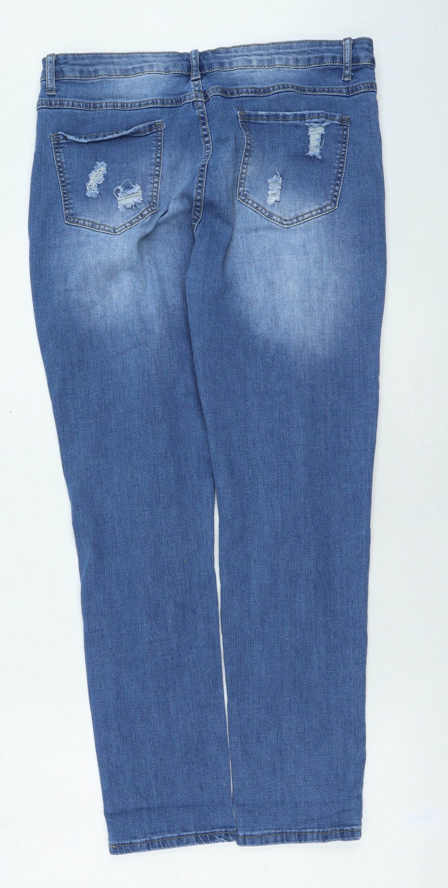 Preworn Womens Blue Cotton Skinny Jeans Size XL L31 in Regular