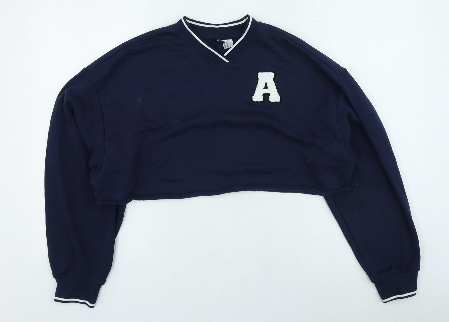 H&M Womens Blue Cotton Pullover Sweatshirt Size M