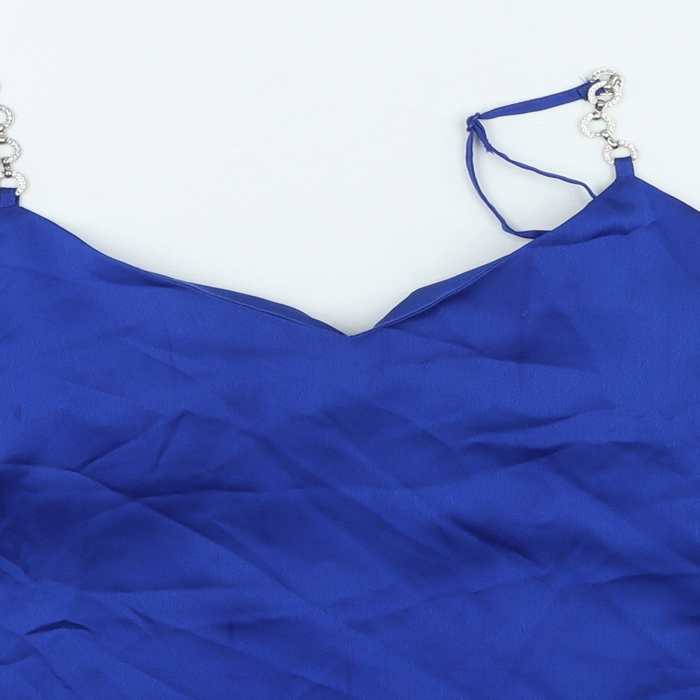 George Womens Blue Polyester Camisole Tank Size 14 V-Neck