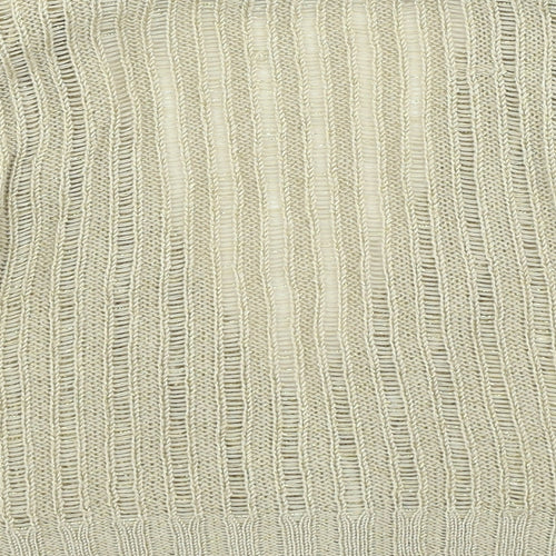 Evie Womens Gold V-Neck Acrylic Cardigan Jumper Size 14