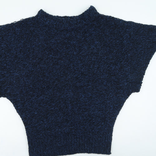 Primark Womens Blue High Neck Acrylic Pullover Jumper Size 14