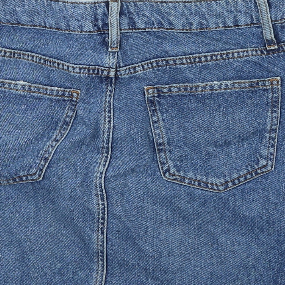 River Island Womens Blue Cotton Maxi Skirt Size 10