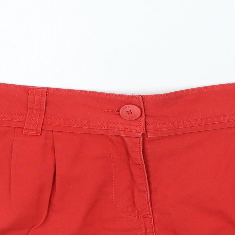 F&F Womens Red Cotton Mom Shorts Size 14 L5 in Regular