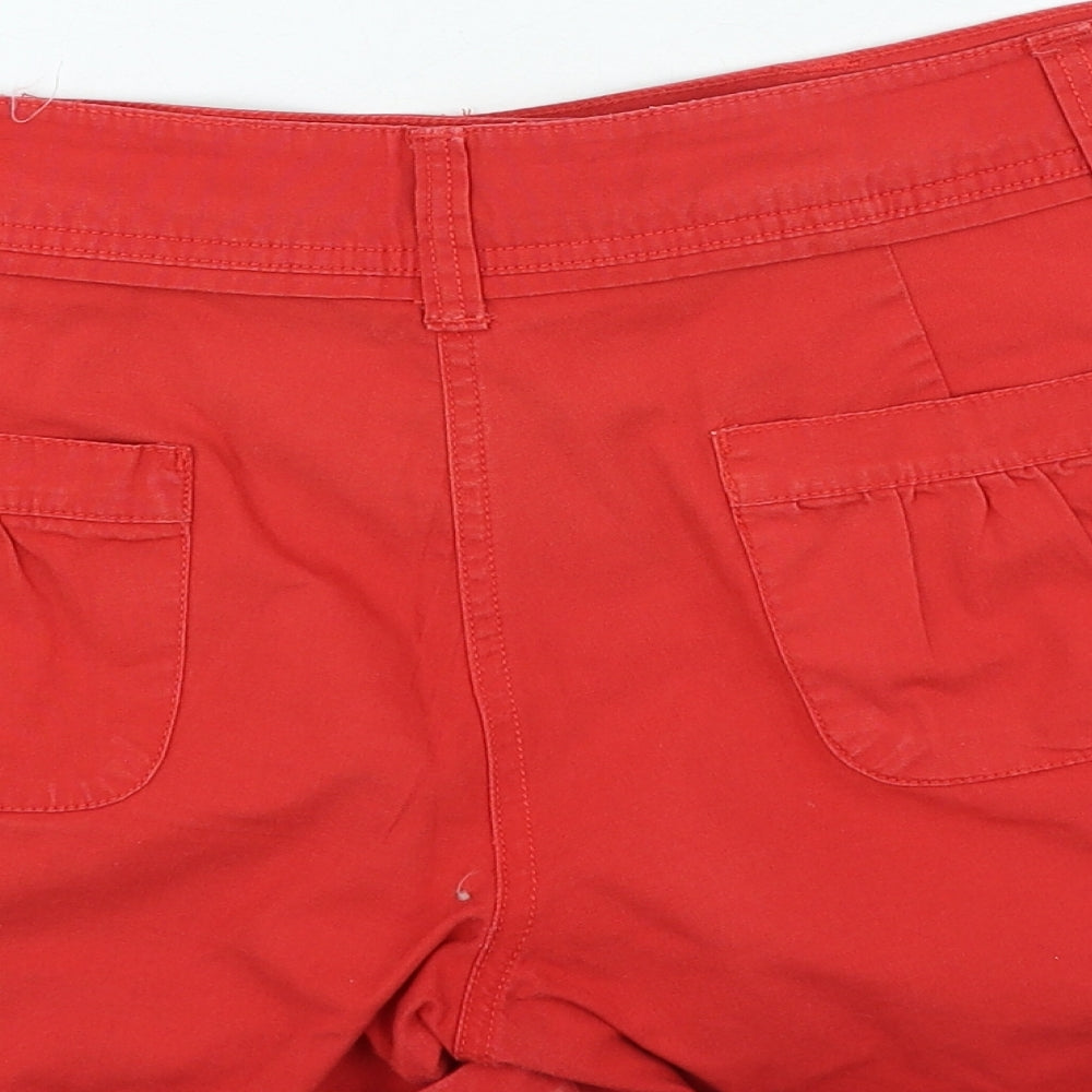 F&F Womens Red Cotton Mom Shorts Size 14 L5 in Regular