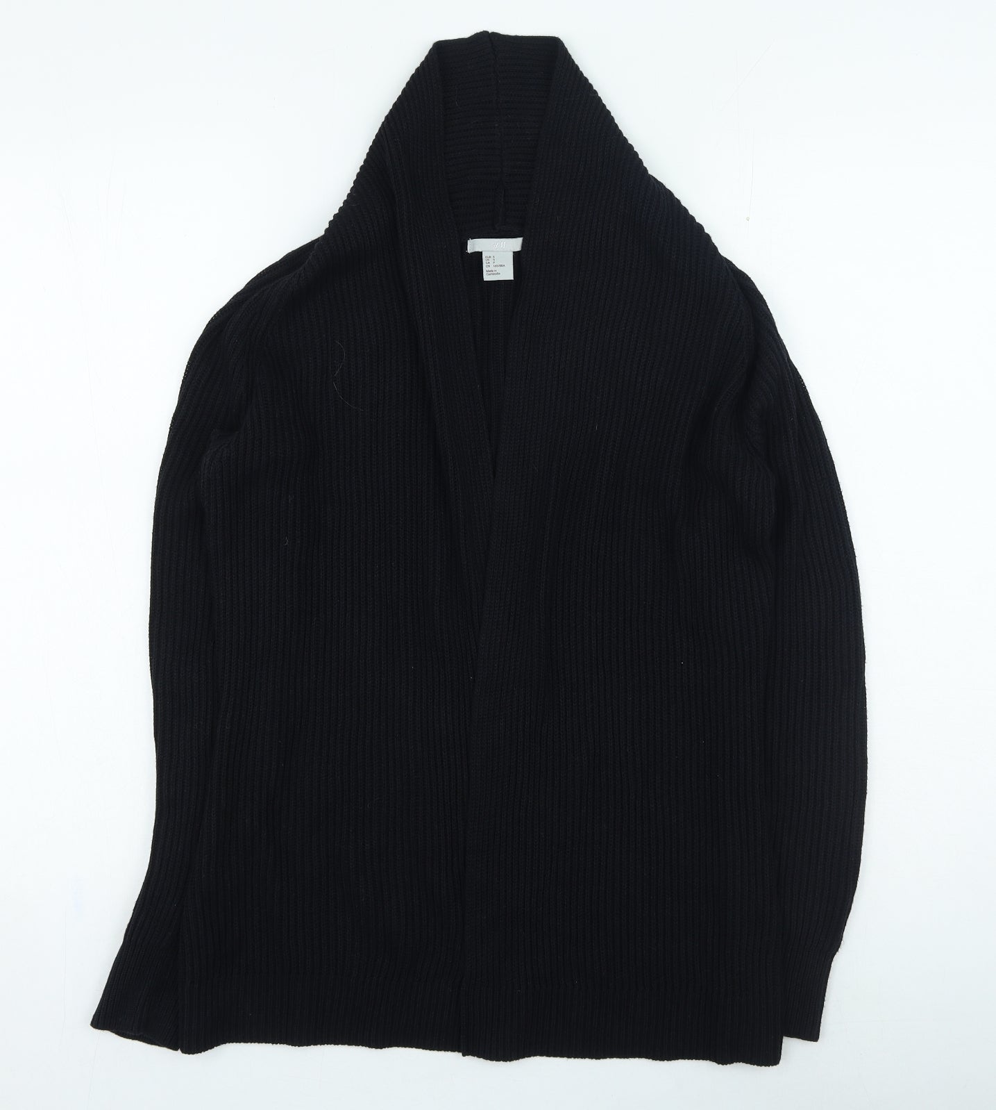 H&M Womens Black V-Neck Viscose Cardigan Jumper Size S