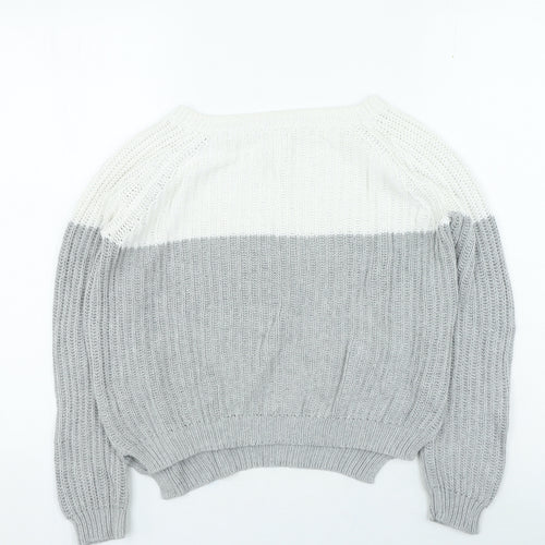 Bec & Bridge Womens Grey Round Neck Cotton Pullover Jumper Size 8