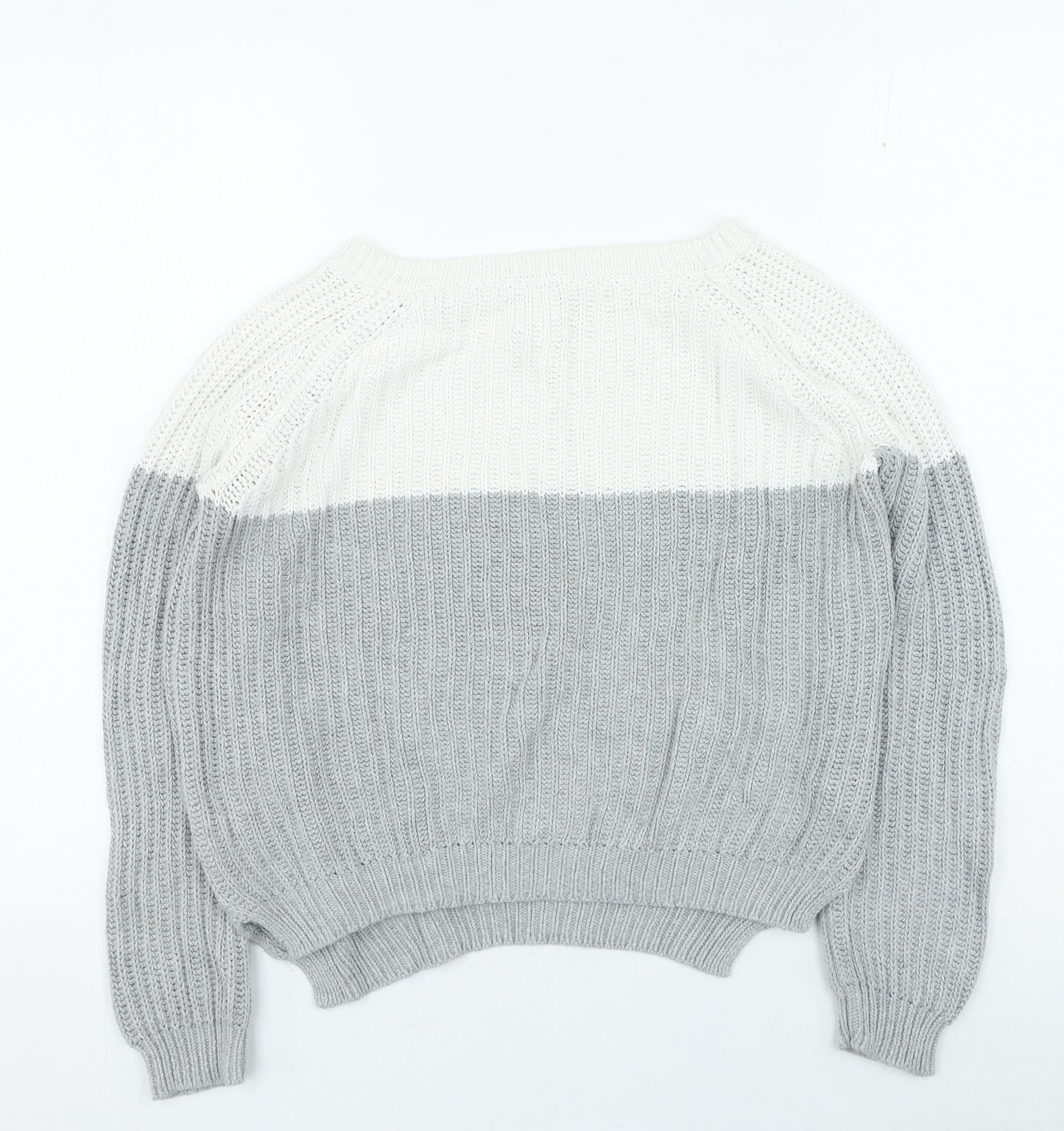 Bec & Bridge Womens Grey Round Neck Cotton Pullover Jumper Size 8