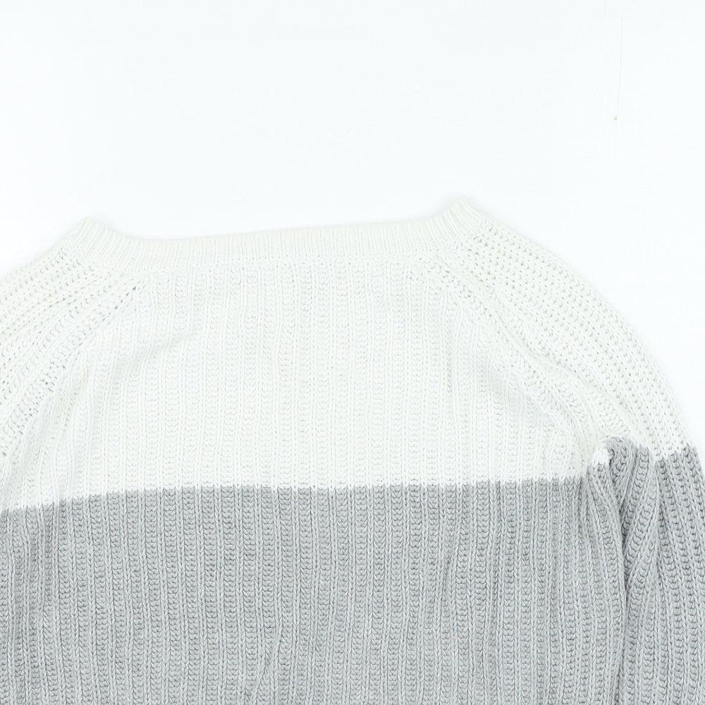 Bec & Bridge Womens Grey Round Neck Cotton Pullover Jumper Size 8