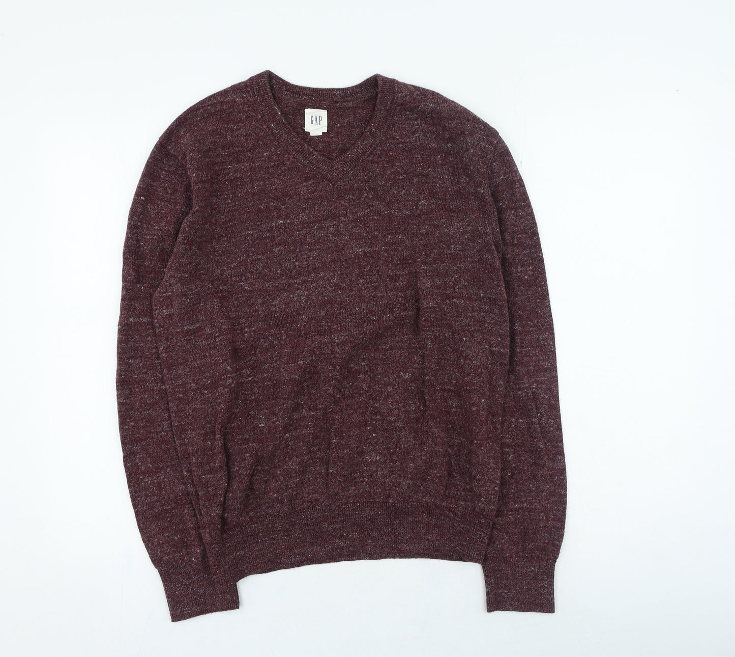 Gap Mens Purple V-Neck Cotton Pullover Jumper Size M