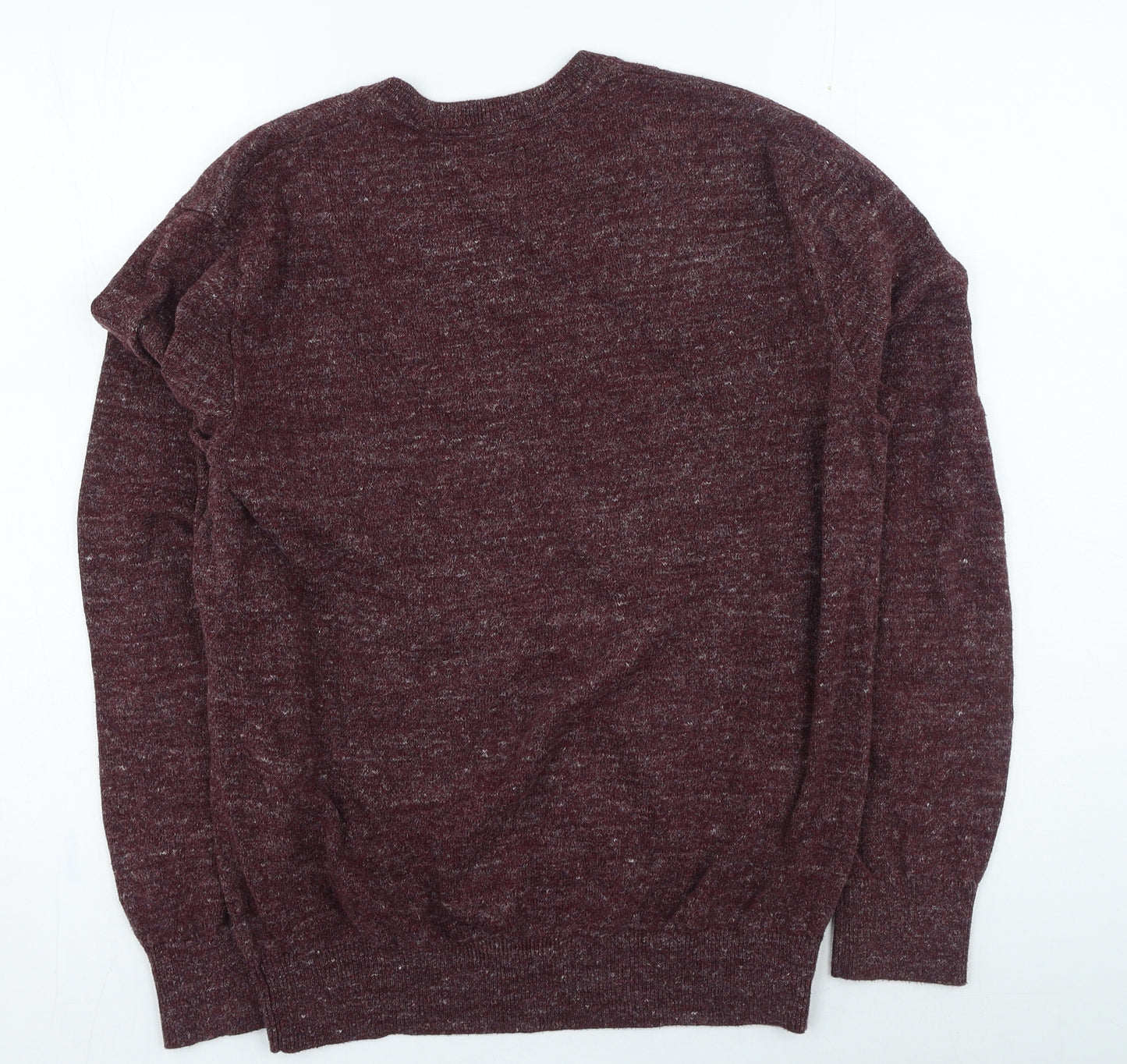 Gap Mens Purple V-Neck Cotton Pullover Jumper Size M