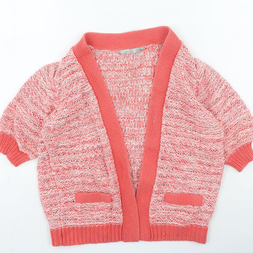TU Womens Red V-Neck Cotton Cardigan Jumper Size 10