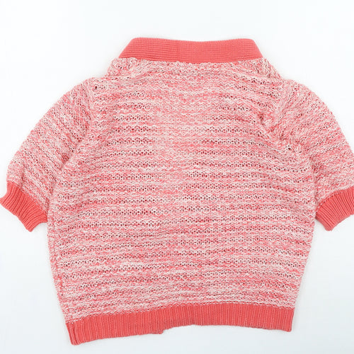 TU Womens Red V-Neck Cotton Cardigan Jumper Size 10