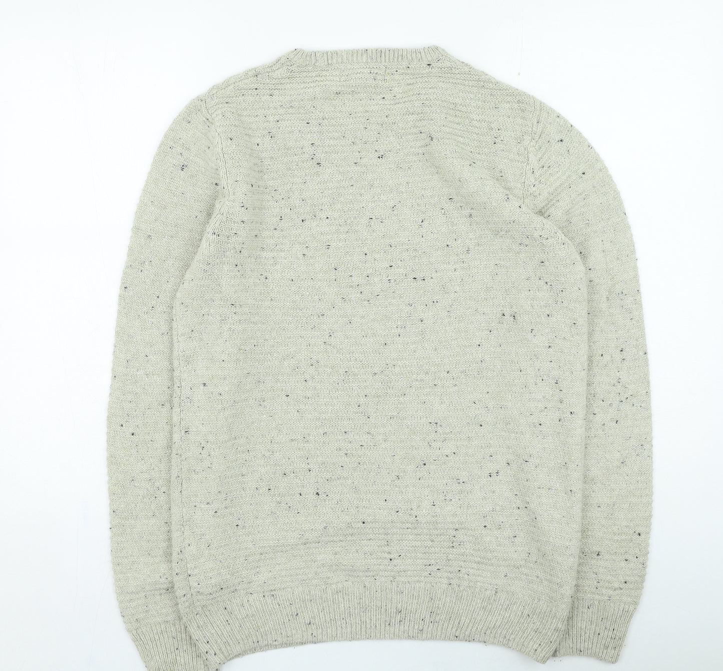 Primark Mens Beige Round Neck Acrylic Pullover Jumper Size M
