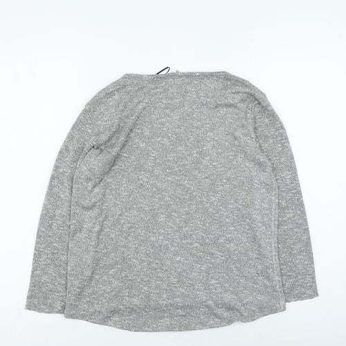H&M Girls Grey Round Neck Polyester Pullover Jumper Size 12-13 Years