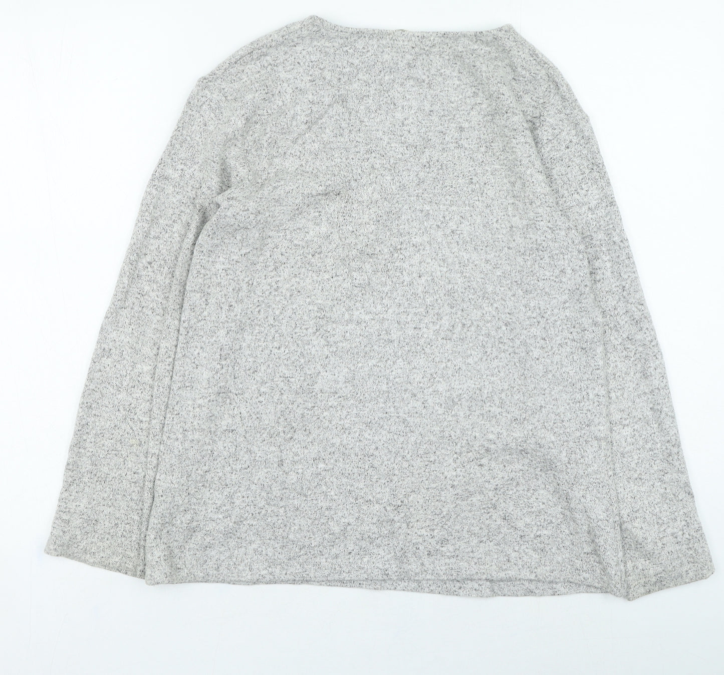 H&M Womens Grey V-Neck Viscose Pullover Jumper Size XS