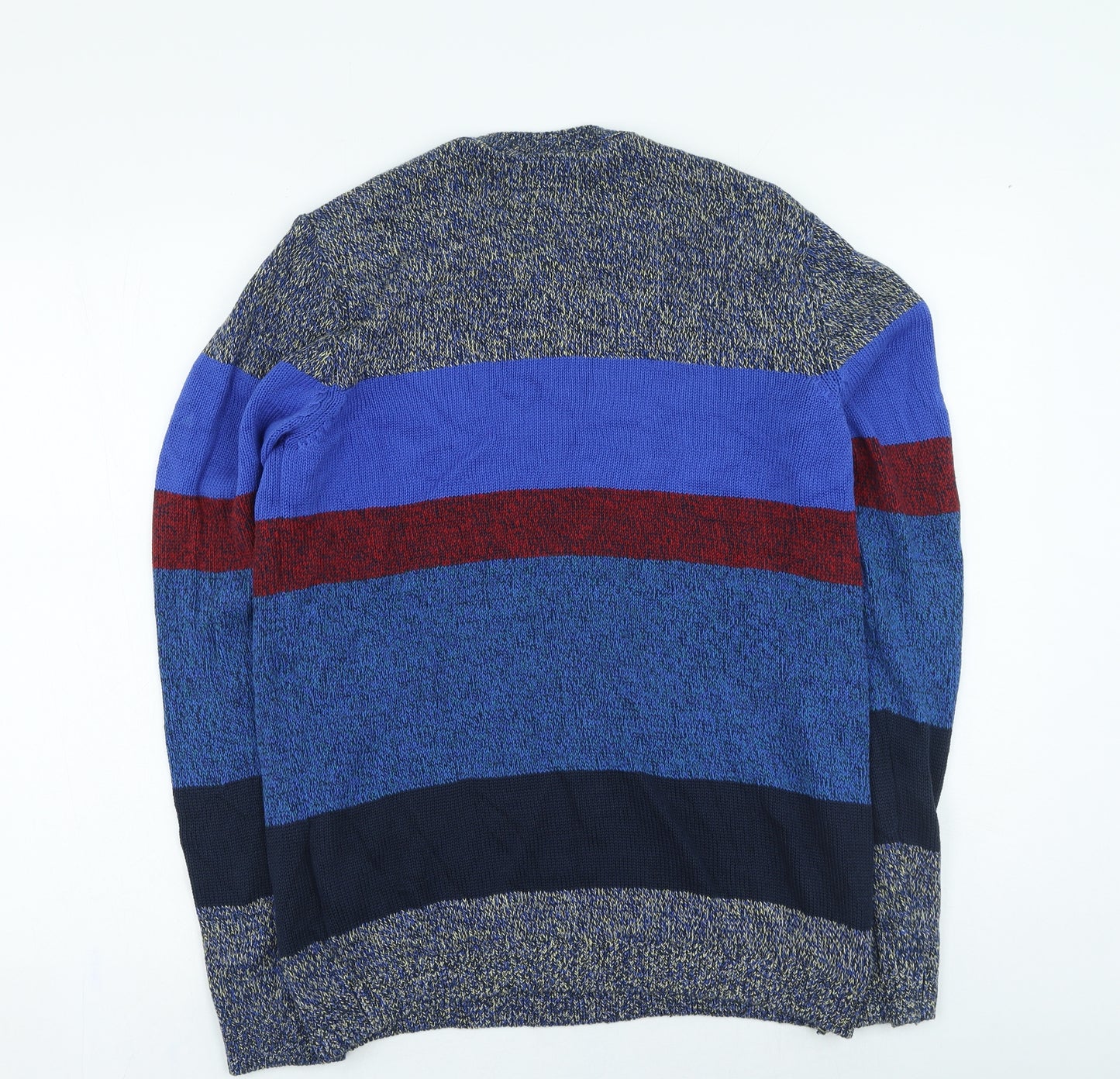 Topman Womens Multicoloured Round Neck Striped Cotton Pullover Jumper Size M