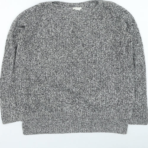 H&M Mens Grey Round Neck Acrylic Pullover Jumper Size L