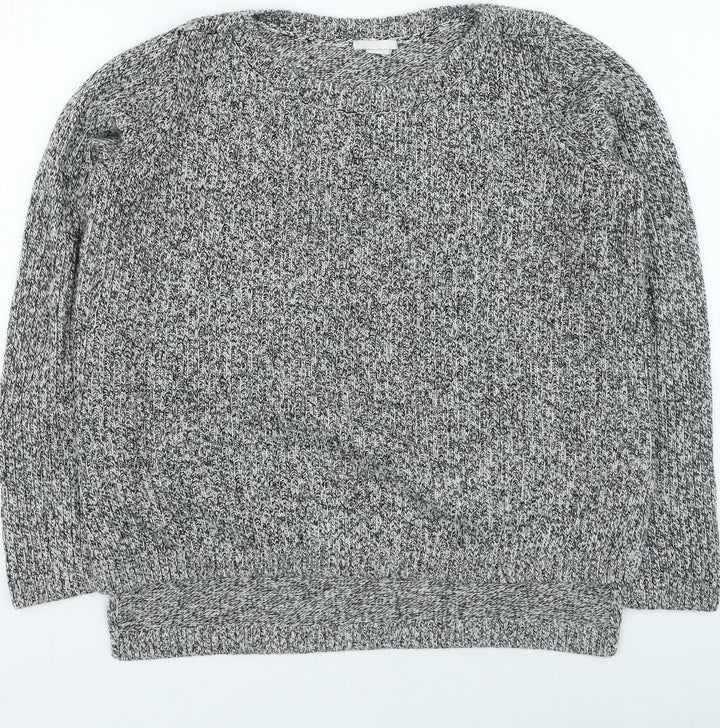 H&M Mens Grey Round Neck Acrylic Pullover Jumper Size L