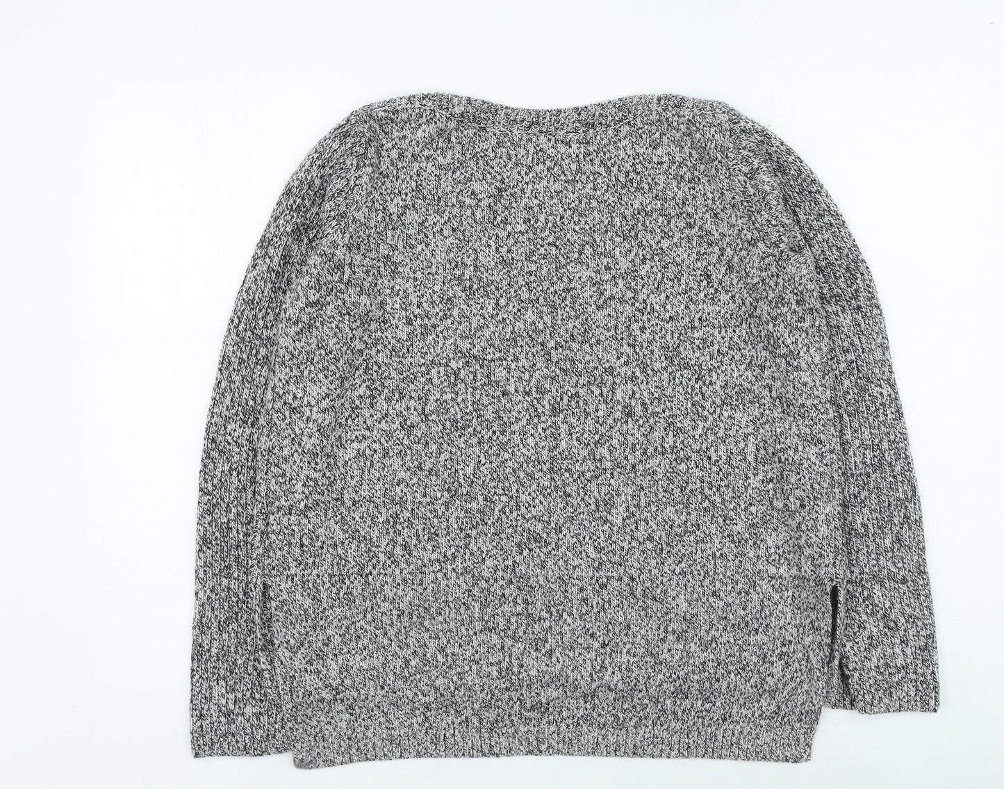 H&M Mens Grey Round Neck Acrylic Pullover Jumper Size L