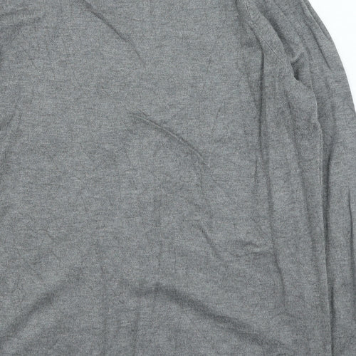 Bonmarche Womens Grey Round Neck Striped Viscose Pullover Jumper Size 16