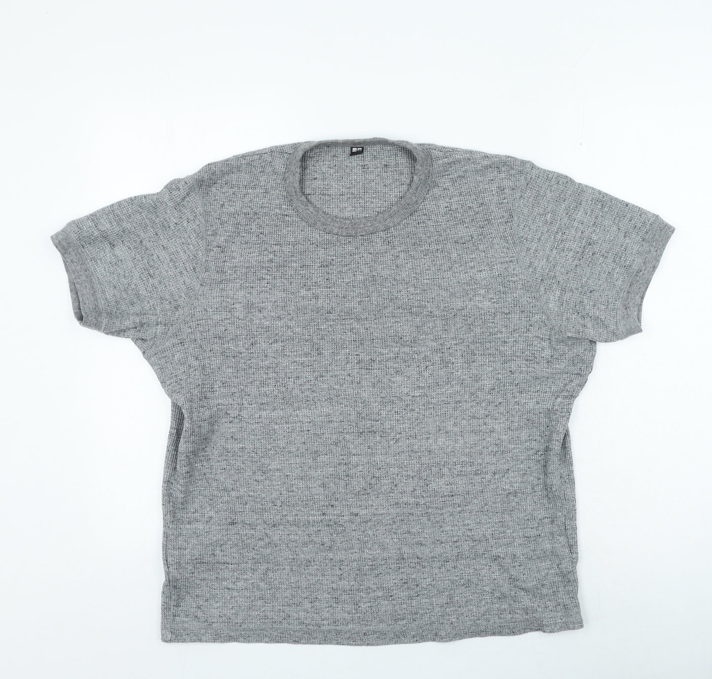 Uniqlo Mens Grey Cotton T-Shirt Size S Round Neck