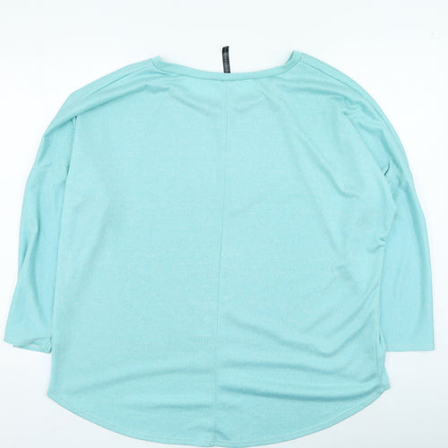 Rags & Couture Womens Blue Round Neck Polyester Pullover Jumper Size XL
