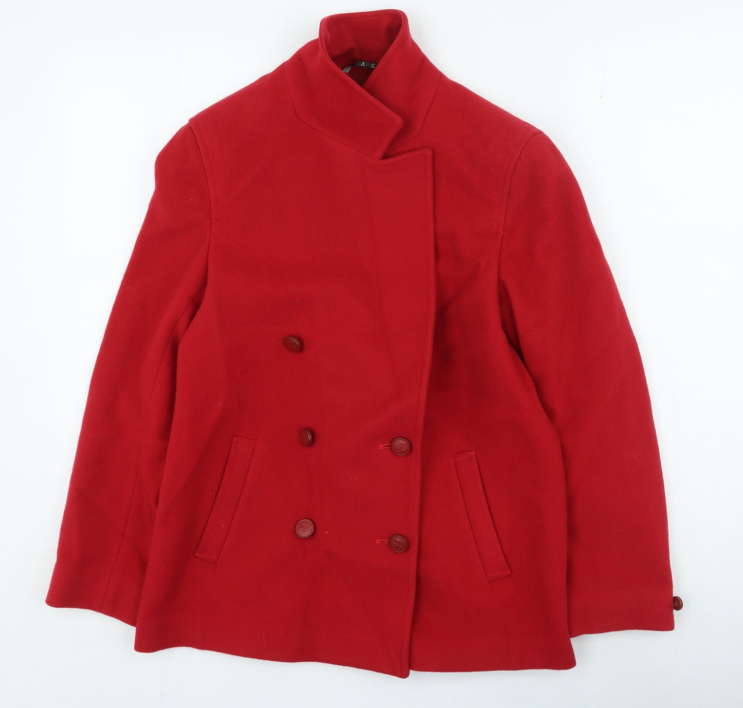 DAKS Womens Red Pea Coat Coat Size 10 Button