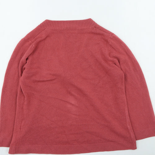 Marks and Spencer Womens Pink Round Neck Acrylic Cardigan Jumper Size 12