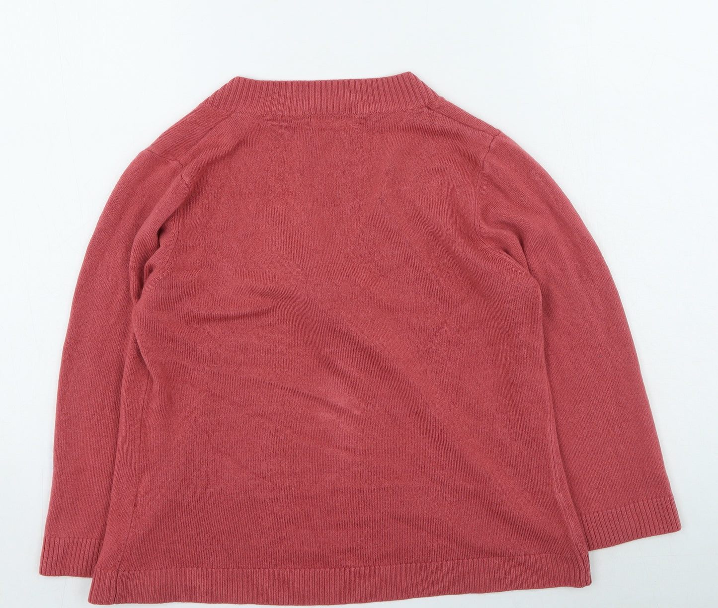 Marks and Spencer Womens Pink Round Neck Acrylic Cardigan Jumper Size 12