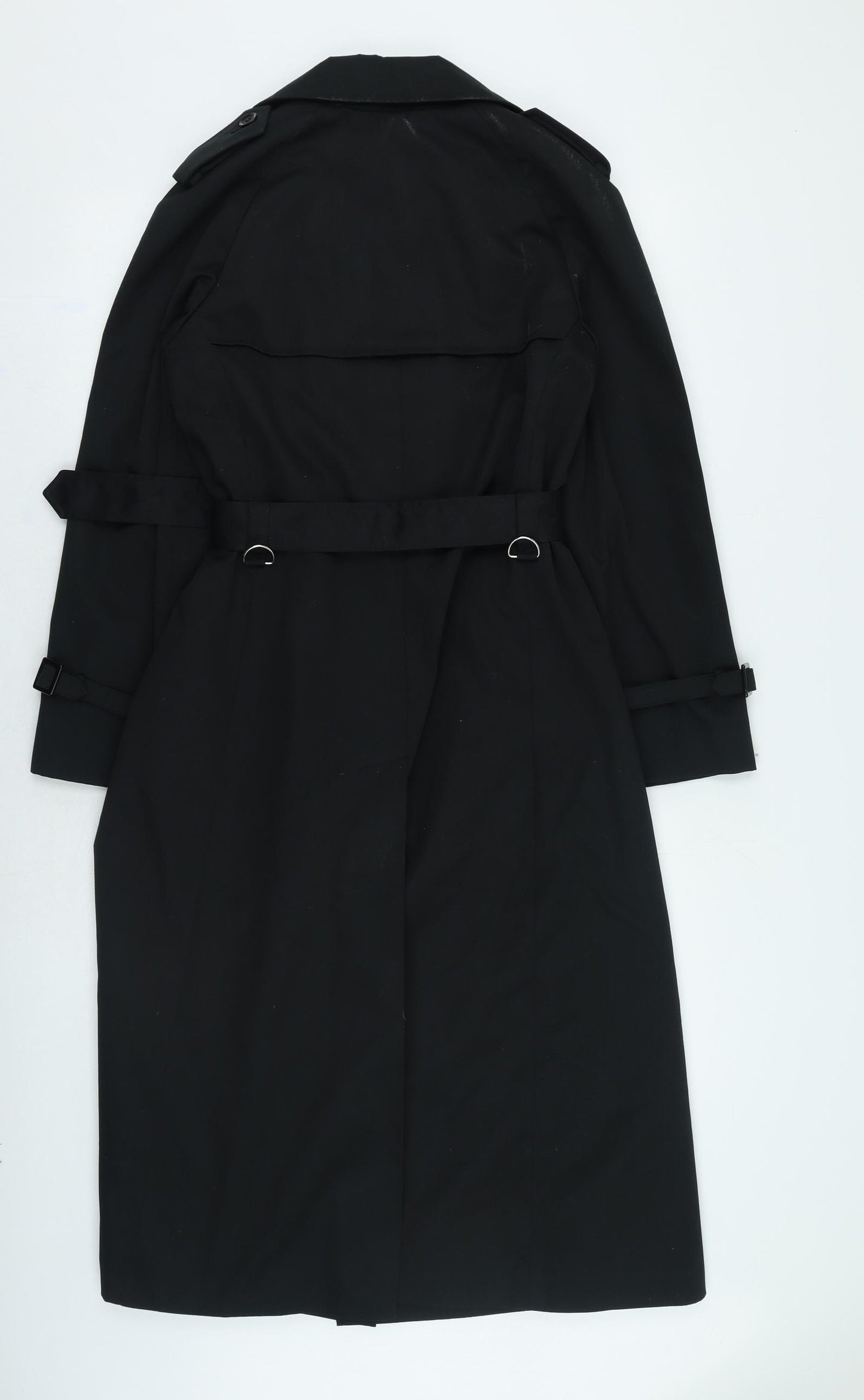 Preworn Womens Black Trench Coat Coat Size S Button