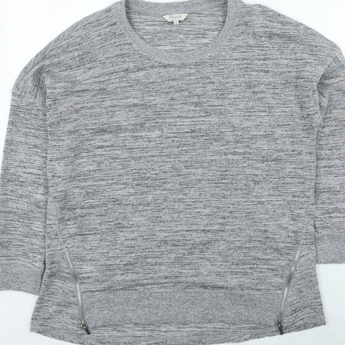 peacoks Womens Grey Round Neck Polyester Pullover Jumper Size 18