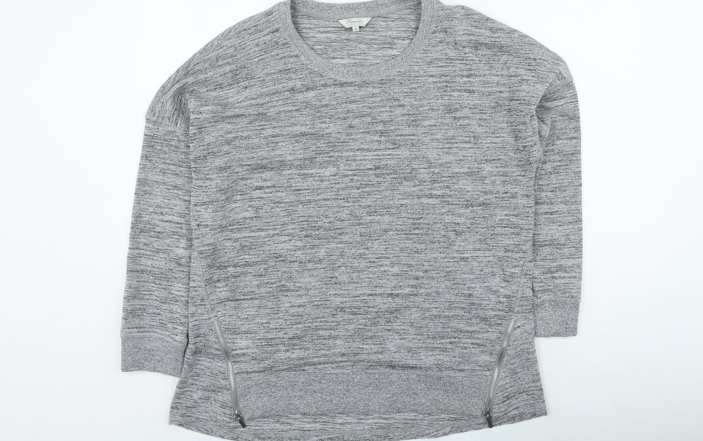 peacoks Womens Grey Round Neck Polyester Pullover Jumper Size 18