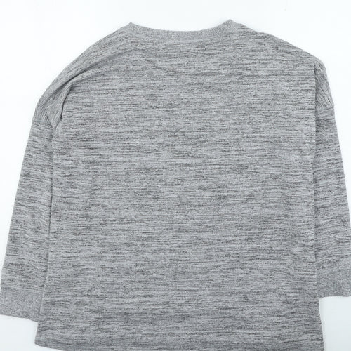 peacoks Womens Grey Round Neck Polyester Pullover Jumper Size 18