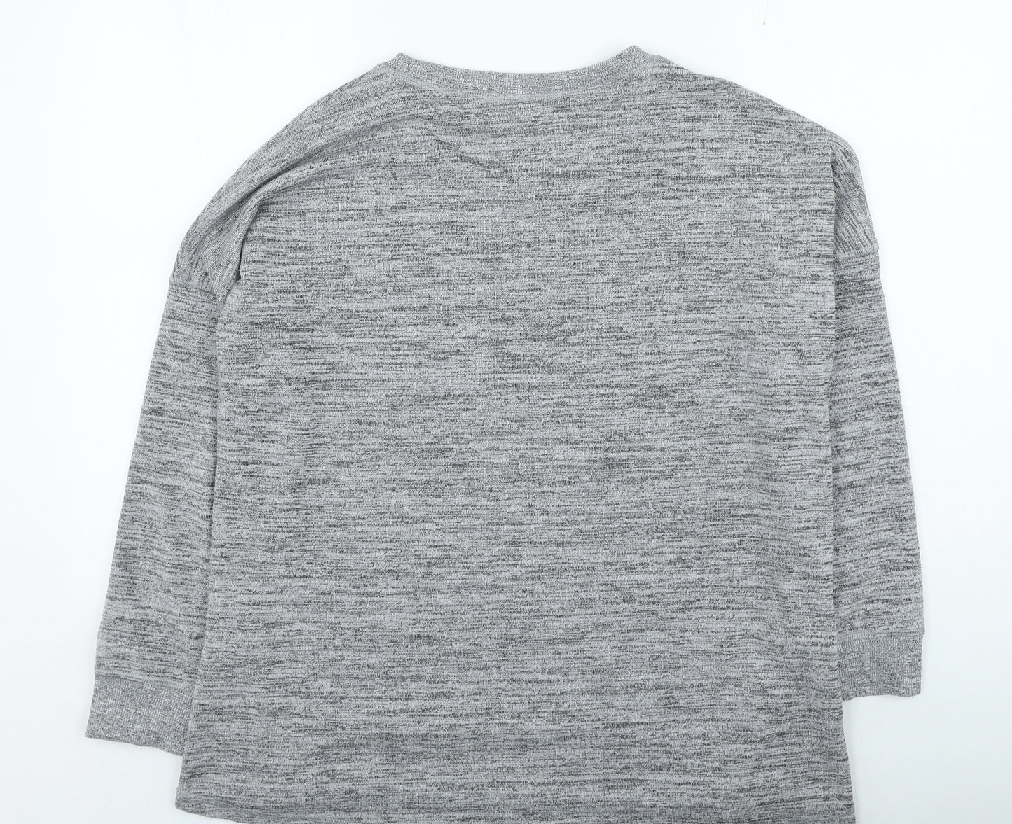 peacoks Womens Grey Round Neck Polyester Pullover Jumper Size 18