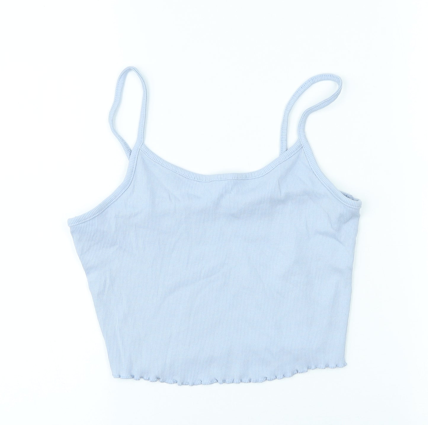 George Womens Blue Cotton Basic Tank Size 12 Scoop Neck