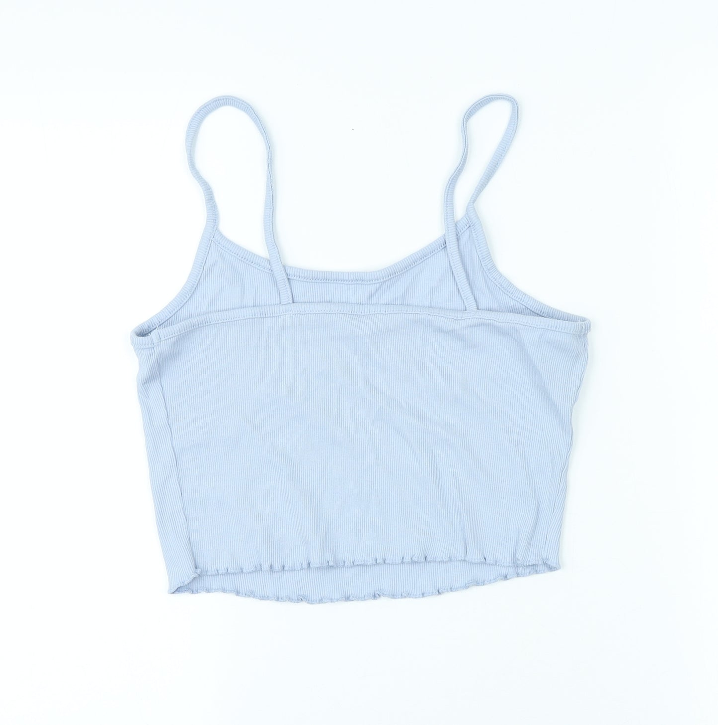 George Womens Blue Cotton Basic Tank Size 12 Scoop Neck