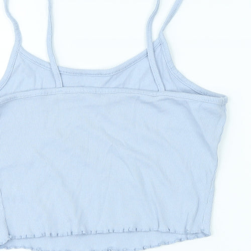 George Womens Blue Cotton Basic Tank Size 12 Scoop Neck