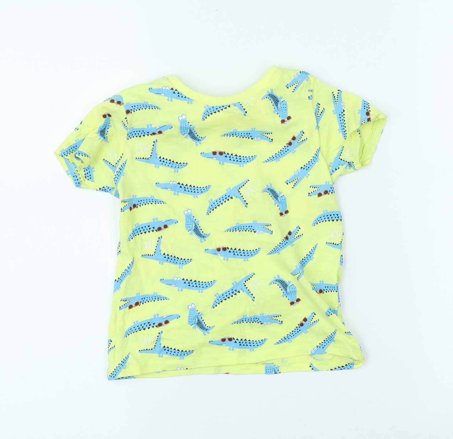 Pep&Co Boys Yellow 100% Cotton Basic T-Shirt Size 4-5 Years Crew Neck