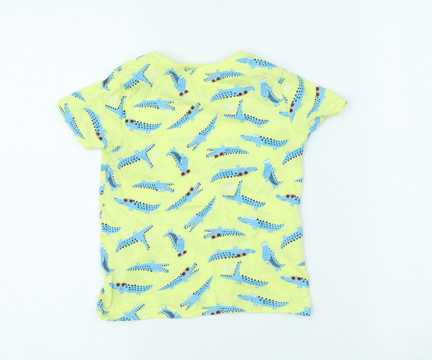 Pep&Co Boys Yellow 100% Cotton Basic T-Shirt Size 4-5 Years Crew Neck